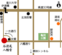 石清尾八幡宮の周辺地図